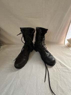 Women's Tactical Duty Boots Army Military Work Hiking Shoes Black Leather 3R